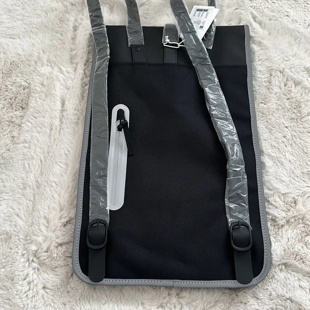 RAINS Reflective Backpack Black